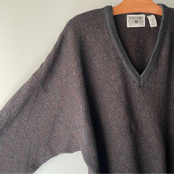 Vintage Idea Uomo Italian Wool Vneck Grandpa Dad Vneck Knit Sweater Mens Size XL - Picture 4 of 6